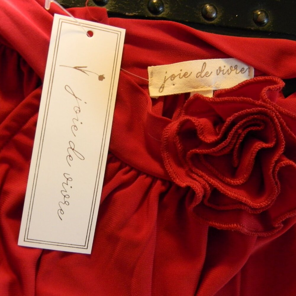 joie de vivre Red Halter Neck Cami Tank Layer Dressy Shirt NWT - Picture 4 of 4